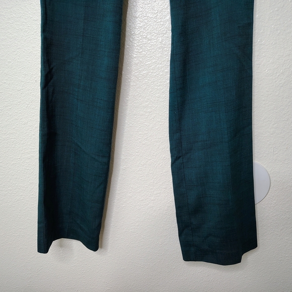 New York & Company Stretch Green Esmeralda Teal Straight Leg Pants Sz 6 Low Rise - Picture 3 of 16
